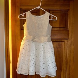 Cat and Jack girls cream and gold dress 6/6X